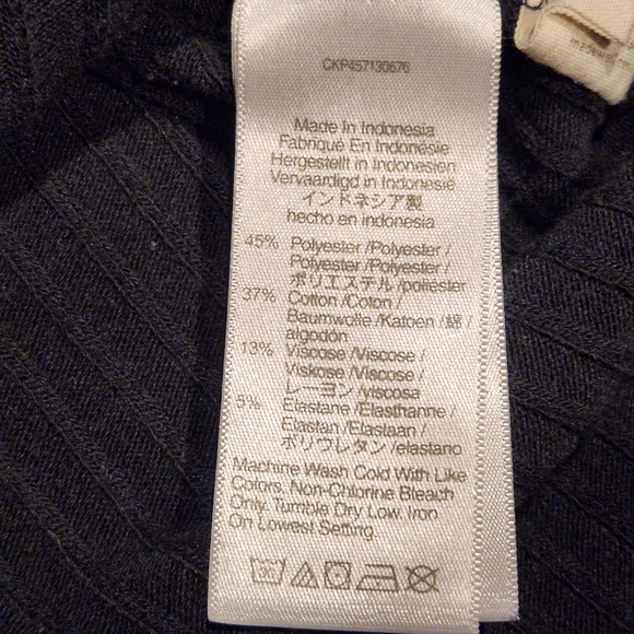 Madewell Ribbed Cardigan Crop Tee - Black - XS - Picture 6 of 6